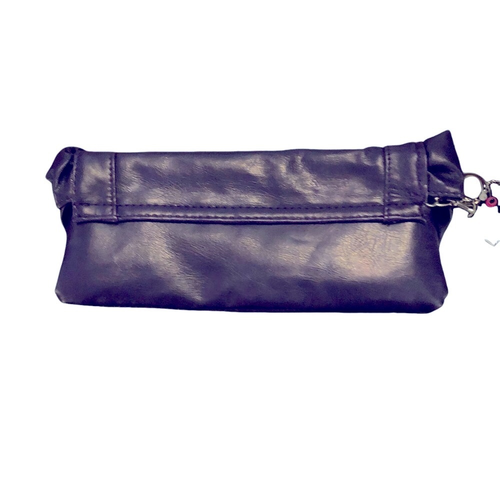 Lulu NYC Vegan Wristlet Fully Lined with Ruffled Edge/Wrist Strap- NWT, Purple - Picture 4 of 9